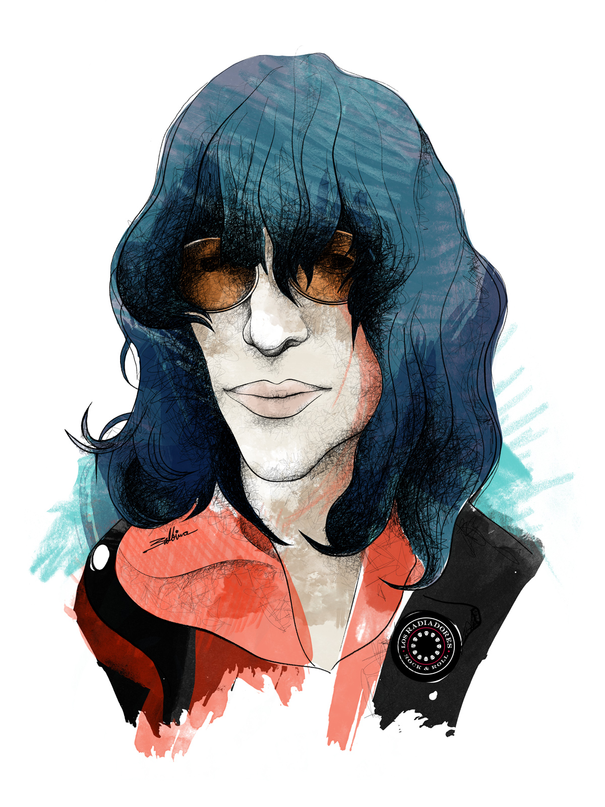 Ilustracion Joey Ramone _ Serie Iconos Pop